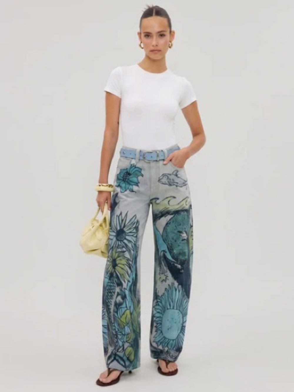 NWOT Free People Tinsley Printed Jeans